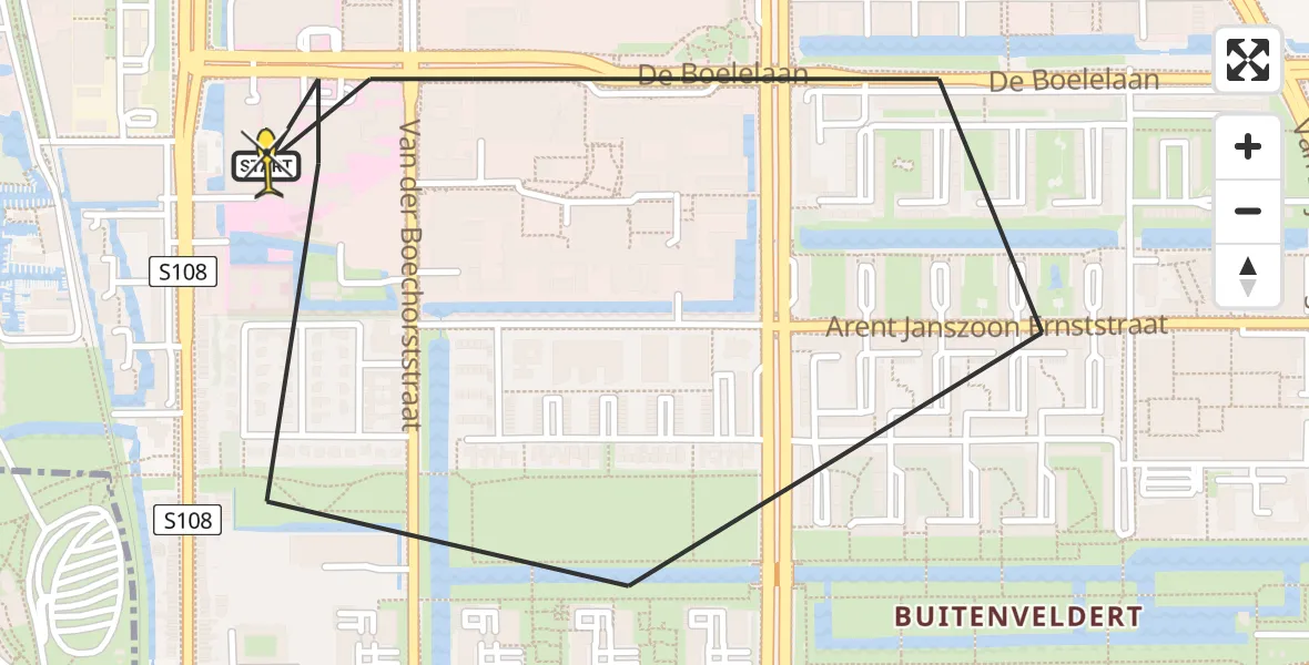 Routekaart van de vlucht: Lifeliner 1 naar VU Medisch Centrum Amsterdam