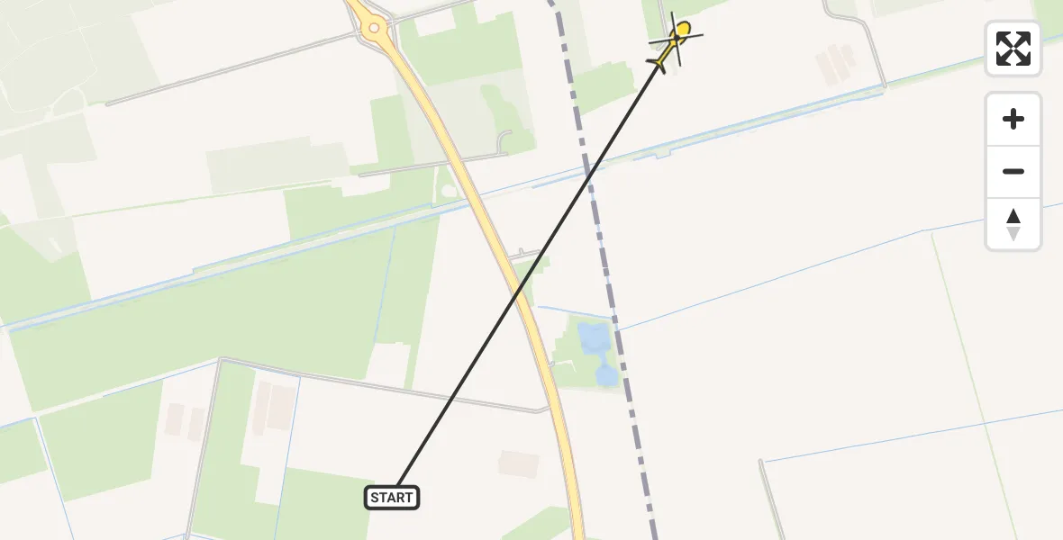 Routekaart van de vlucht: Traumahelikopter naar Langenboom