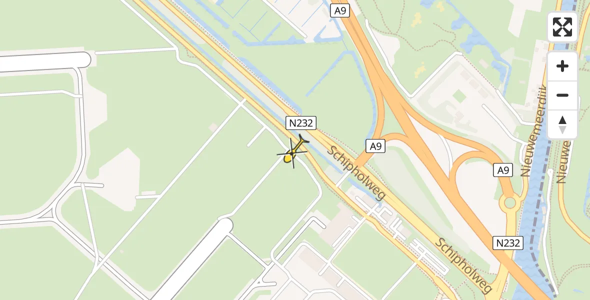 Vluchtroute Politiehelikopter van Schiphol naar Schiphol