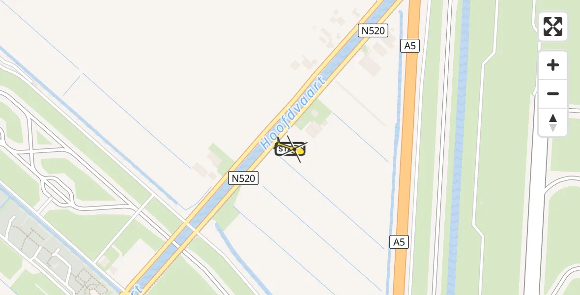 Routekaart van de vlucht: Traumahelikopter naar Lijnden