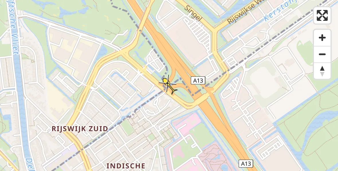 Routekaart van de vlucht: Lifeliner 2 naar Den Haag