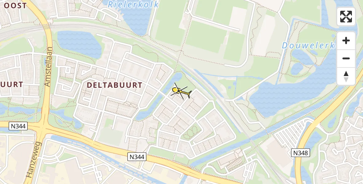 Routekaart van de vlucht: Lifeliner 3 naar Deventer