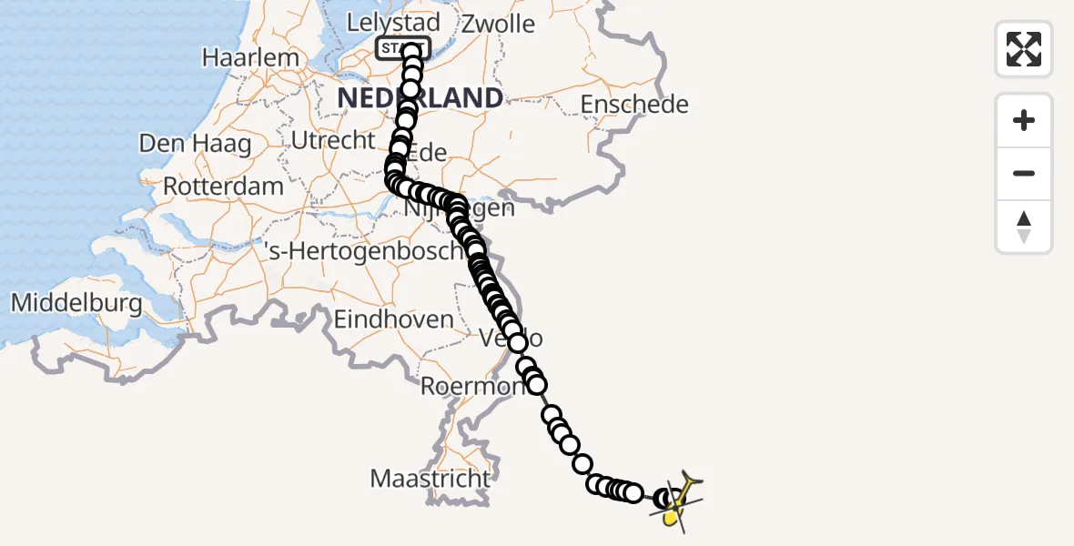 Routekaart van de vlucht: Traumahelikopter naar Sankt Augustin