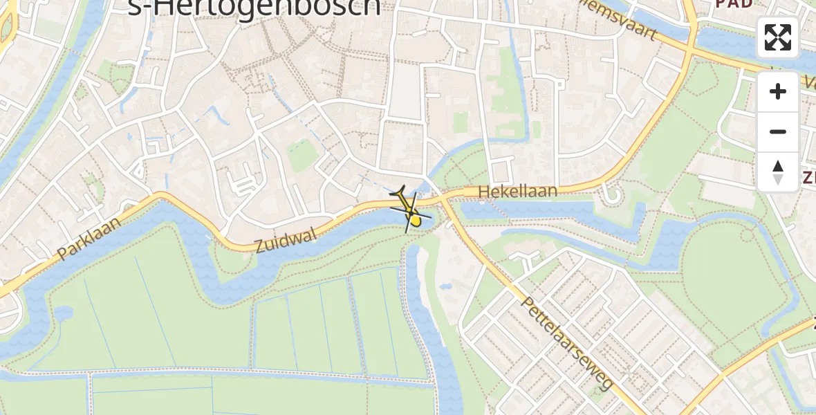 Routekaart van de vlucht: Lifeliner 3 naar 's-Hertogenbosch