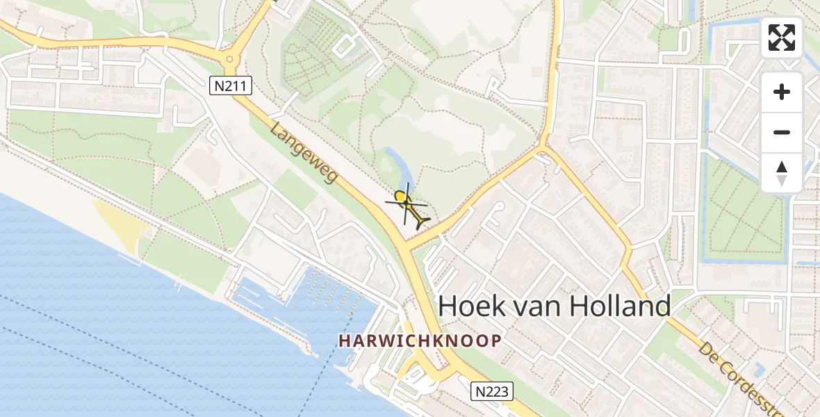 Routekaart van de vlucht: Lifeliner 2 naar Hoek van Holland