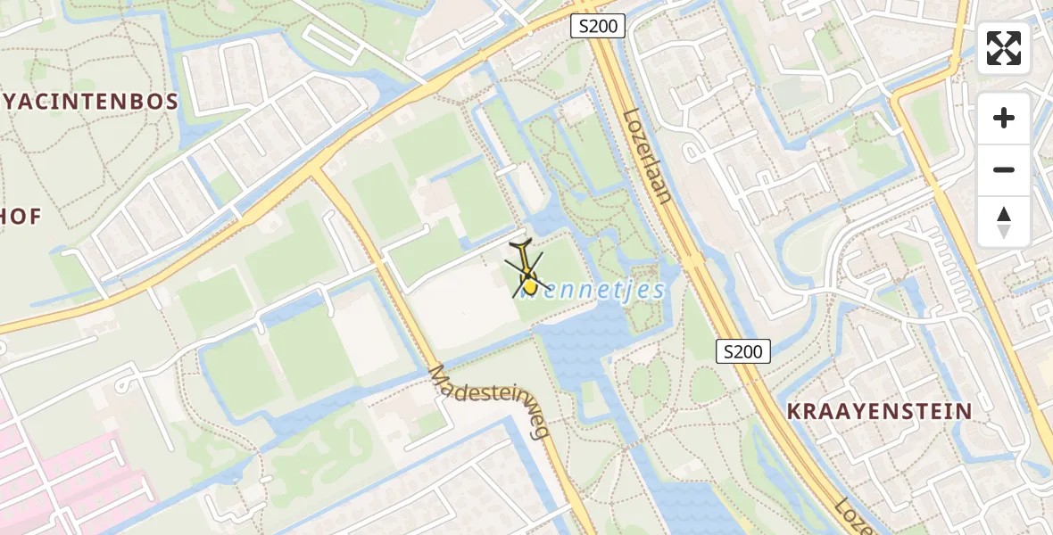 Routekaart van de vlucht: Lifeliner 2 naar Den Haag