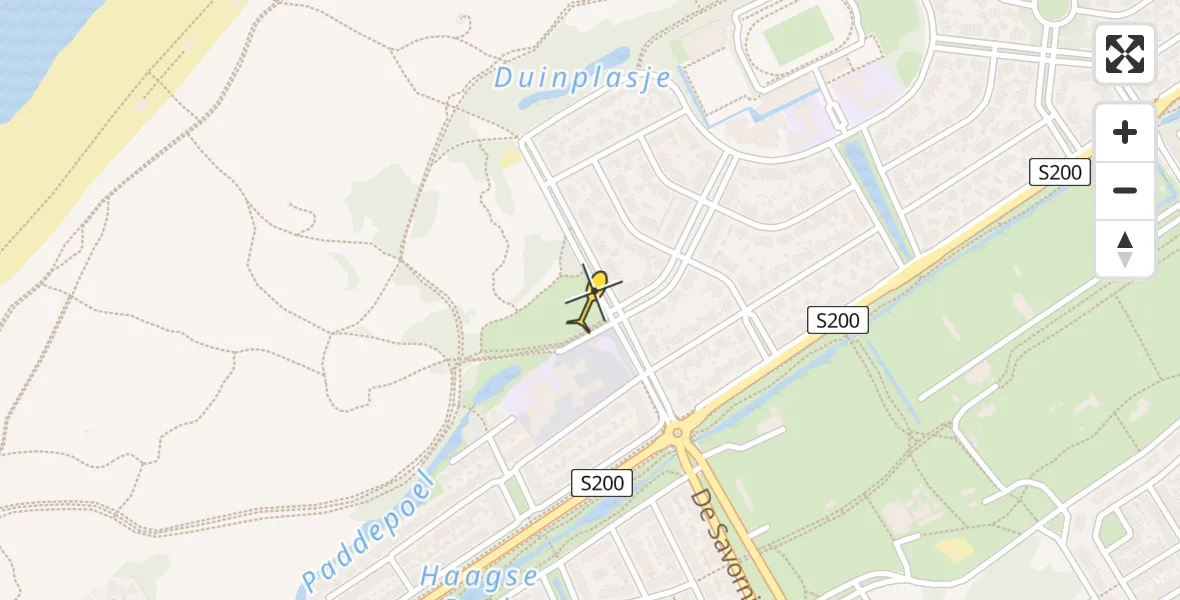 Routekaart van de vlucht: Lifeliner 2 naar Den Haag