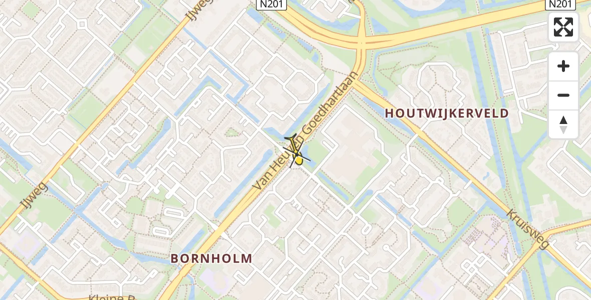 Routekaart van de vlucht: Lifeliner 1 naar Hoofddorp