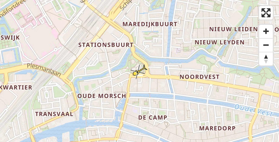 Routekaart van de vlucht: Lifeliner 1 naar Leiden