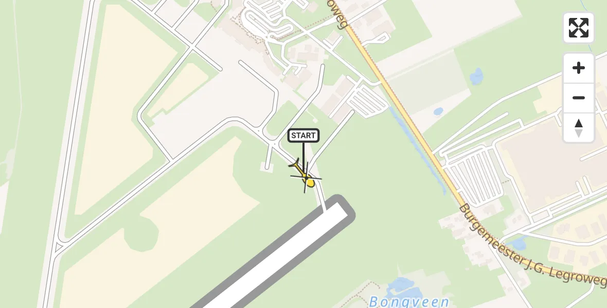 Routekaart van de vlucht: Traumahelikopter naar Groningen Airport Eelde