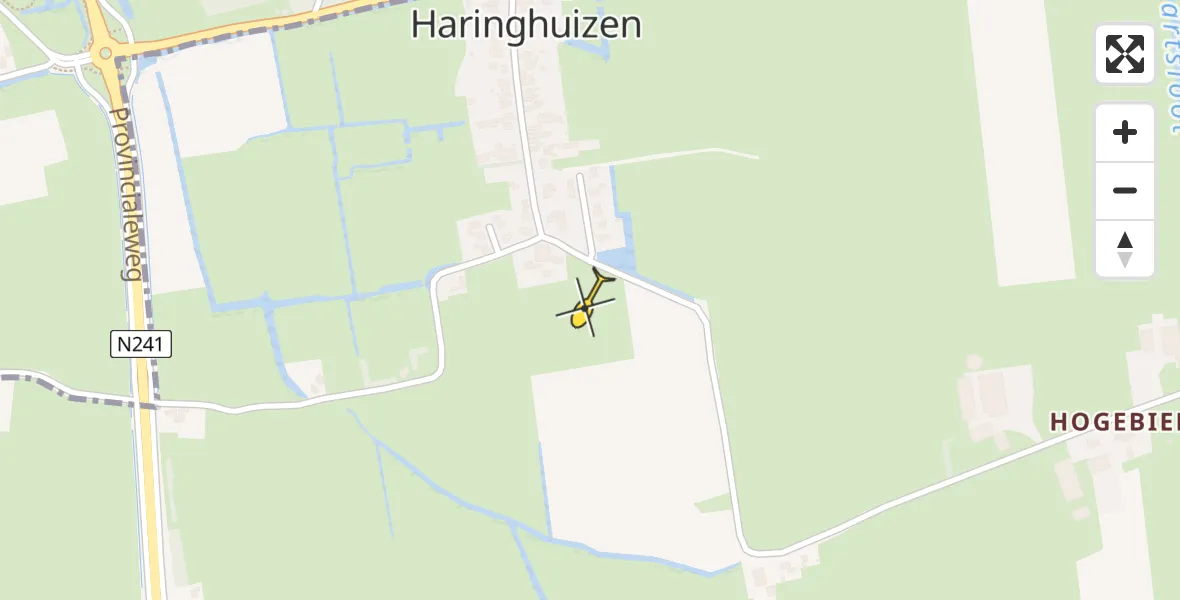 Routekaart van de vlucht: Lifeliner 1 naar Haringhuizen