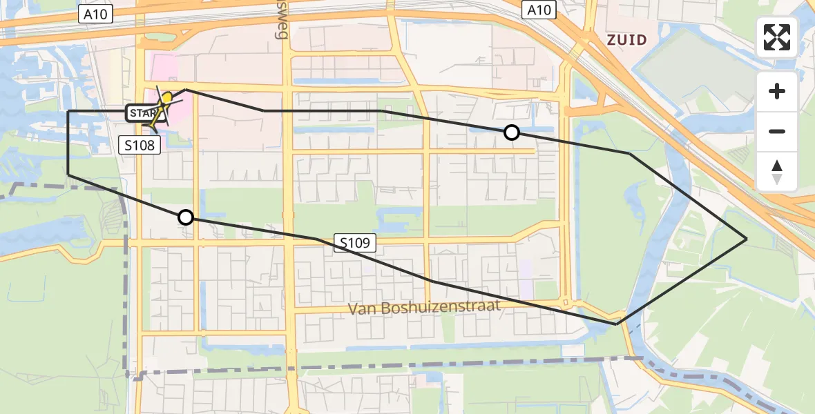 Routekaart van de vlucht: Lifeliner 1 naar VU Medisch Centrum Amsterdam