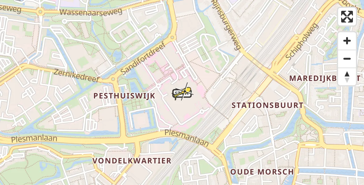 Routekaart van de vlucht: Lifeliner 1 naar Leiden