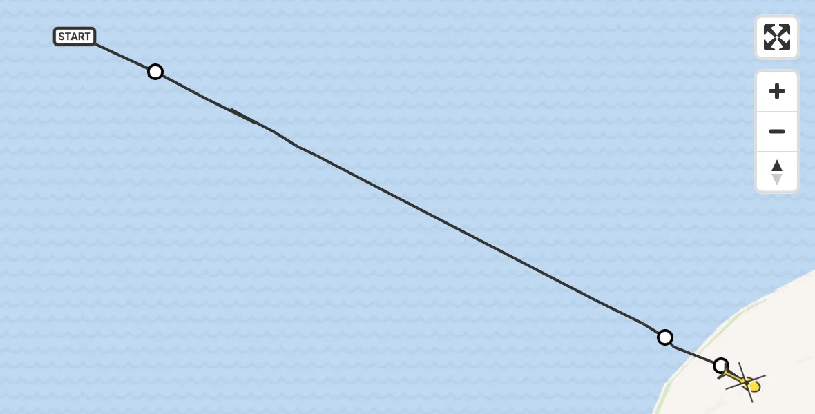 Routekaart van de vlucht: Ambulancehelikopter naar St.-Jacobiparochie