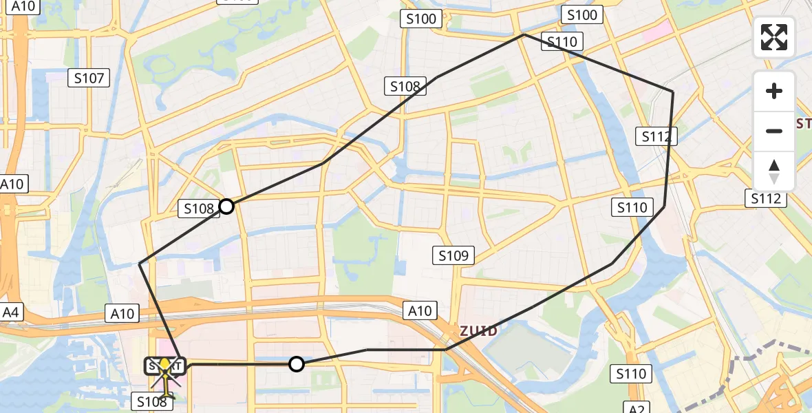 Routekaart van de vlucht: Lifeliner 1 naar VU Medisch Centrum Amsterdam