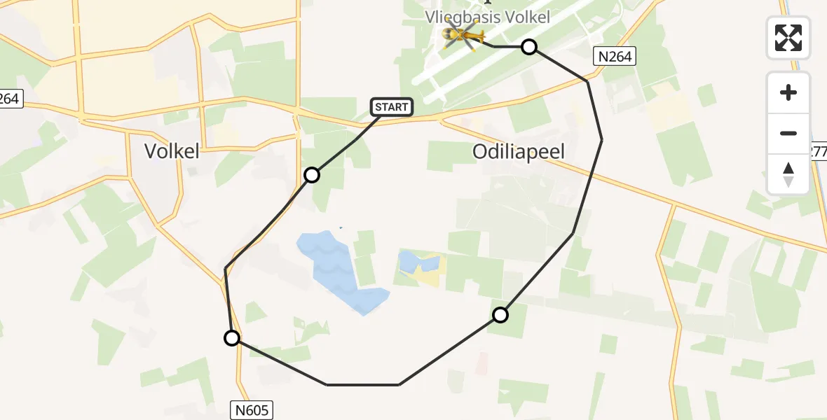 Vluchtroute Traumahelikopter Vliegbasis Volkel - Vliegbasis Volkel, 24 oktober 2022, 22:29