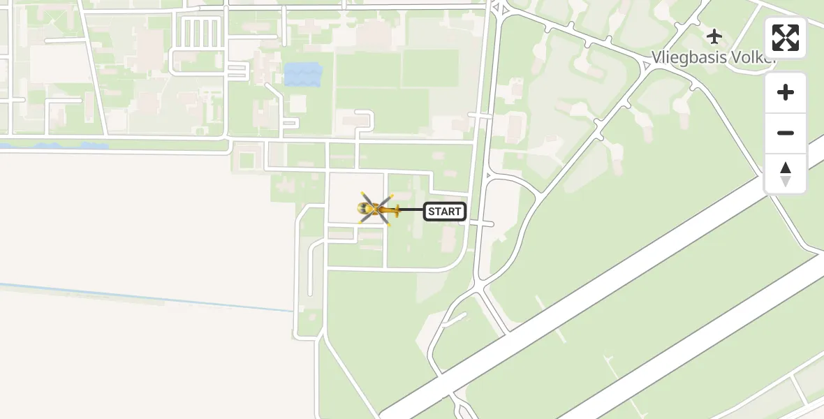 Vluchtroute Traumahelikopter Vliegbasis Volkel - Vliegbasis Volkel, 24 oktober 2022, 22:33