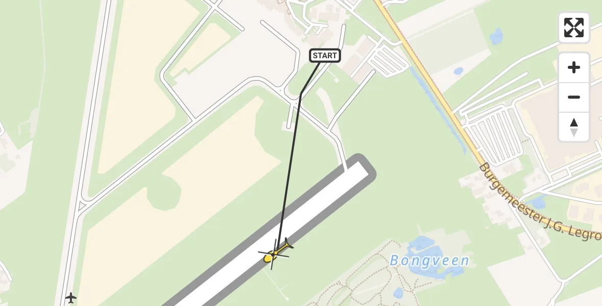 Routekaart van de vlucht: Traumahelikopter naar Groningen Airport Eelde