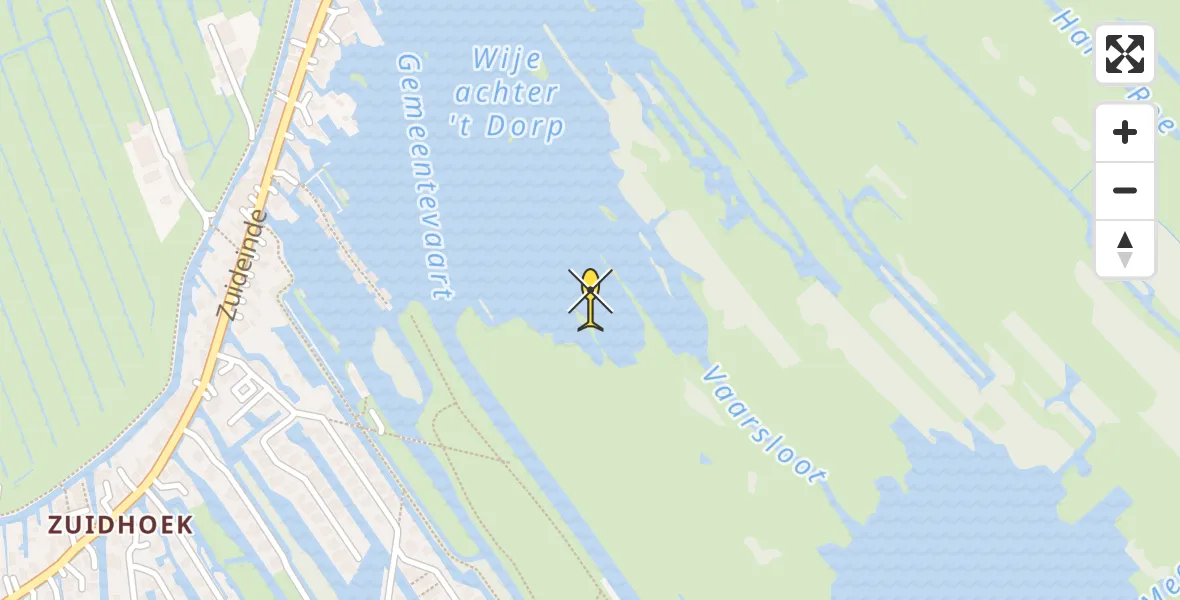 Routekaart van de vlucht: Politiehelikopter naar Nieuwkoop