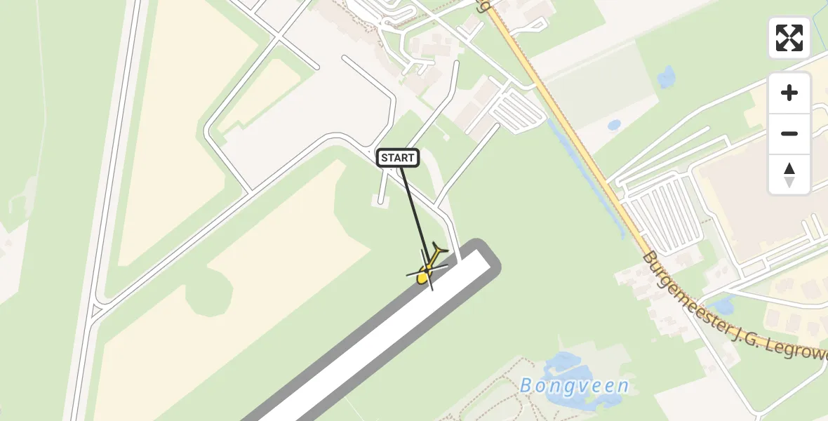 Routekaart van de vlucht: Traumahelikopter naar Groningen Airport Eelde