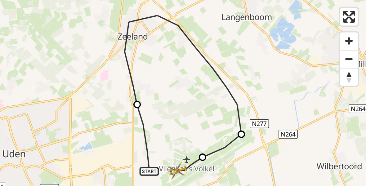 Vluchtroute Traumahelikopter Vliegbasis Volkel - Vliegbasis Volkel, 26 oktober 2022, 09:23