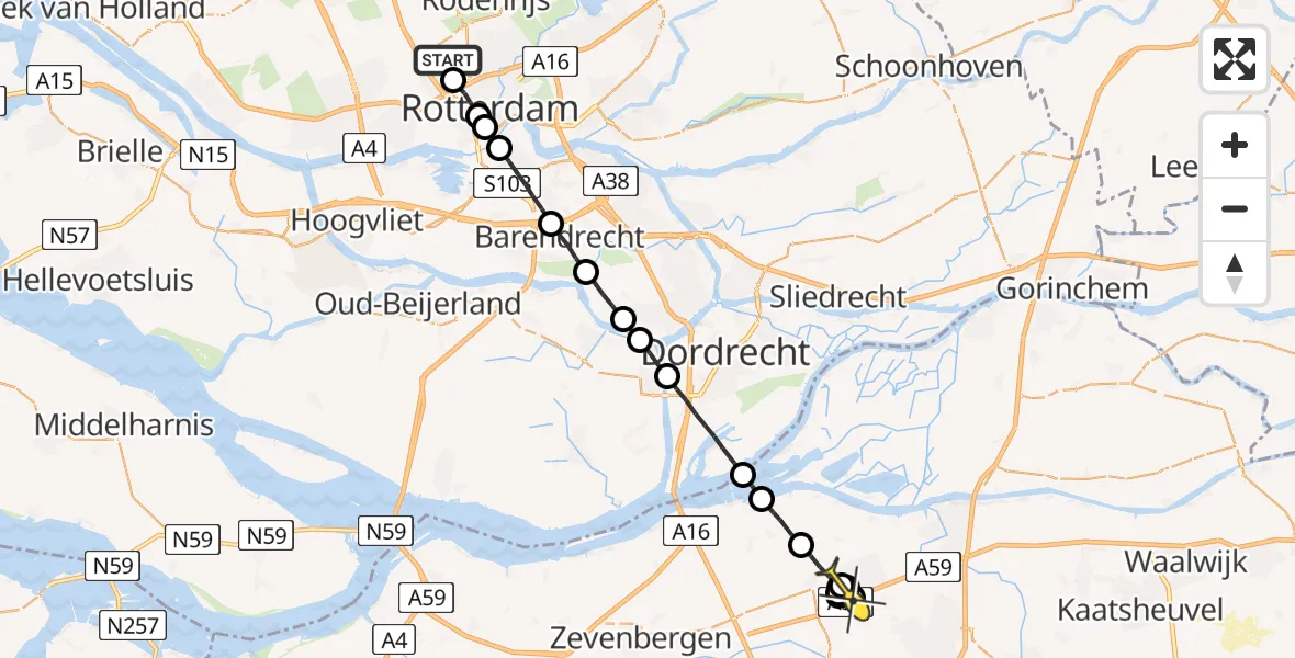 Routekaart van de vlucht: Lifeliner 2 naar Made