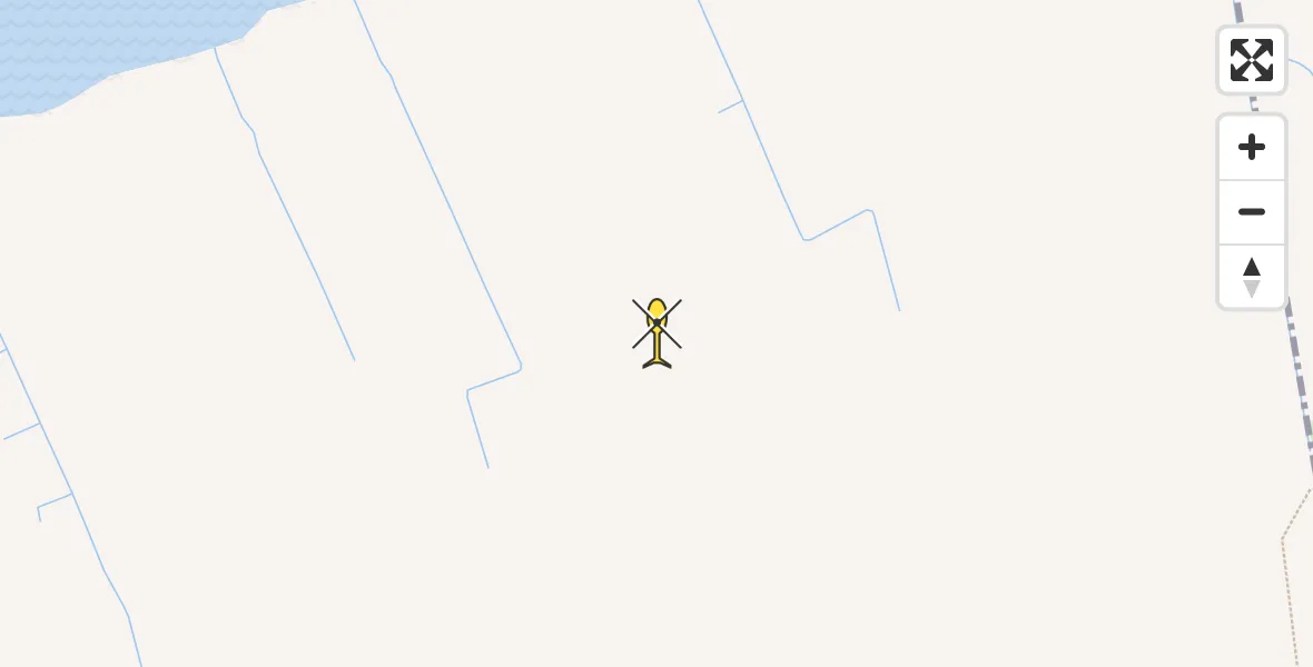 Routekaart van de vlucht: Ambulancehelikopter naar Oudebildtzijl