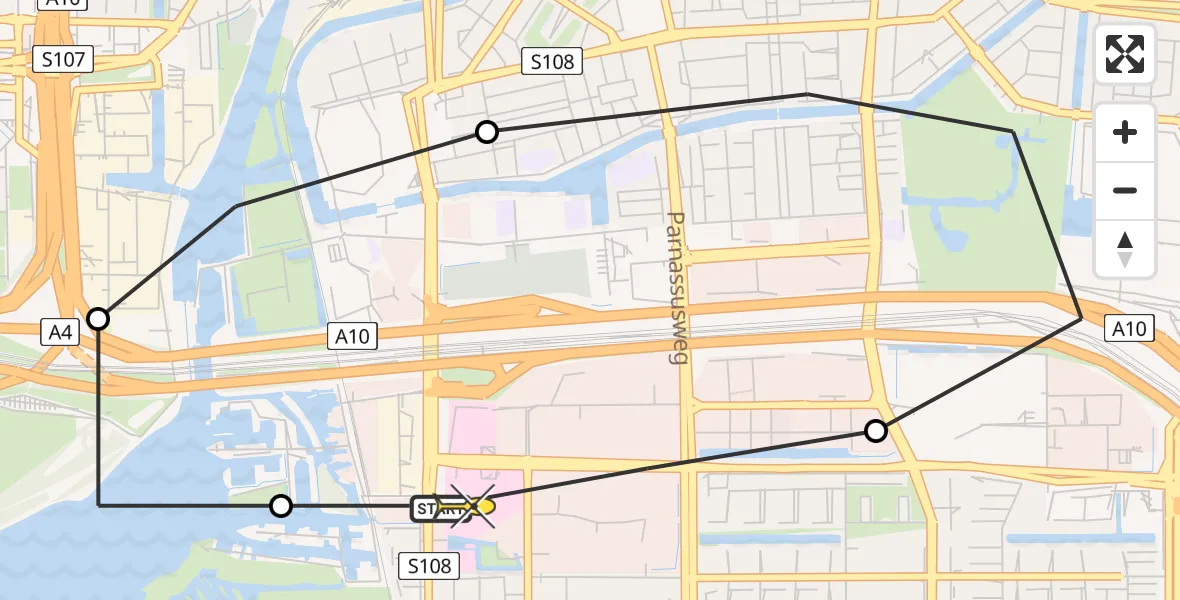 Routekaart van de vlucht: Lifeliner 1 naar VU Medisch Centrum Amsterdam
