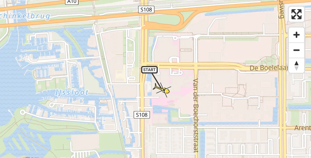 Routekaart van de vlucht: Lifeliner 1 naar VU Medisch Centrum Amsterdam