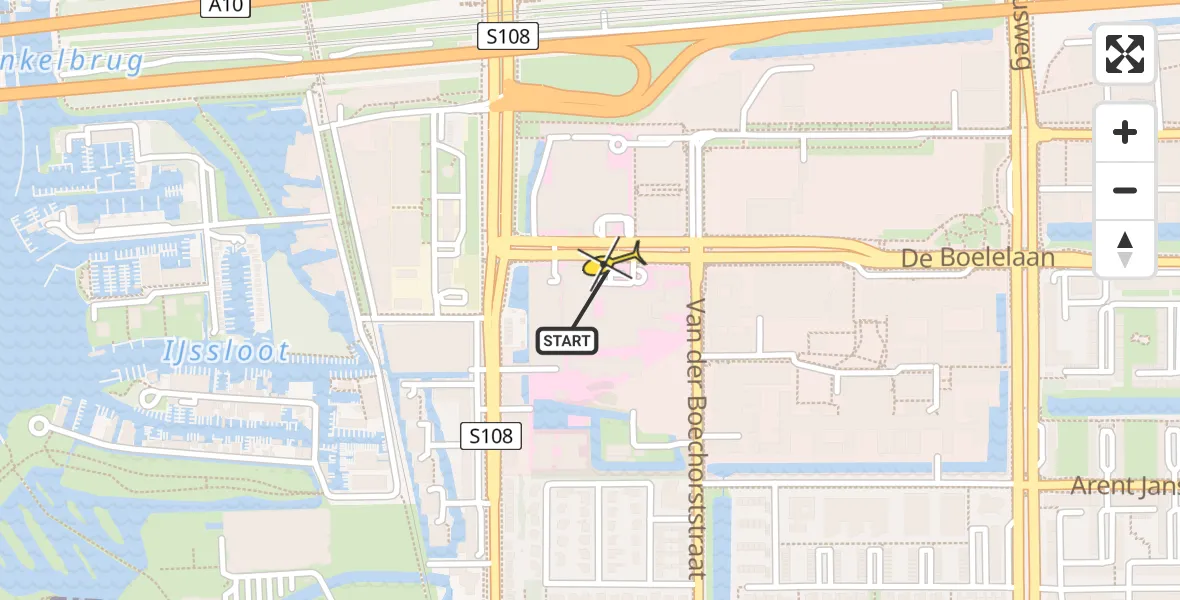 Routekaart van de vlucht: Lifeliner 1 naar VU Medisch Centrum Amsterdam