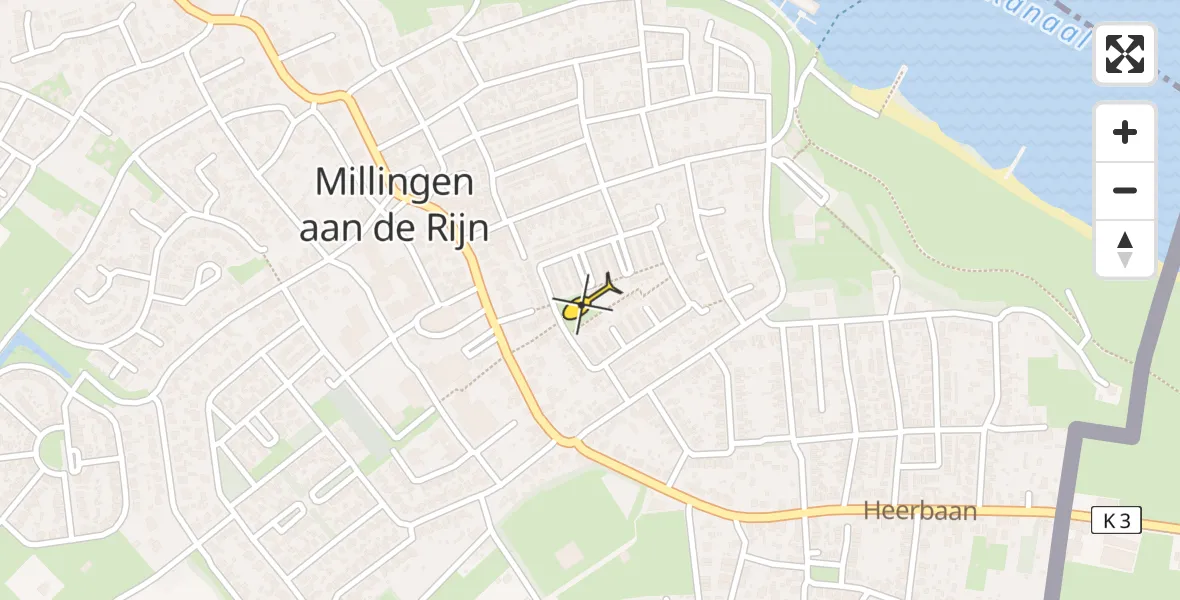 Routekaart van de vlucht: Lifeliner 3 naar Millingen aan de Rijn