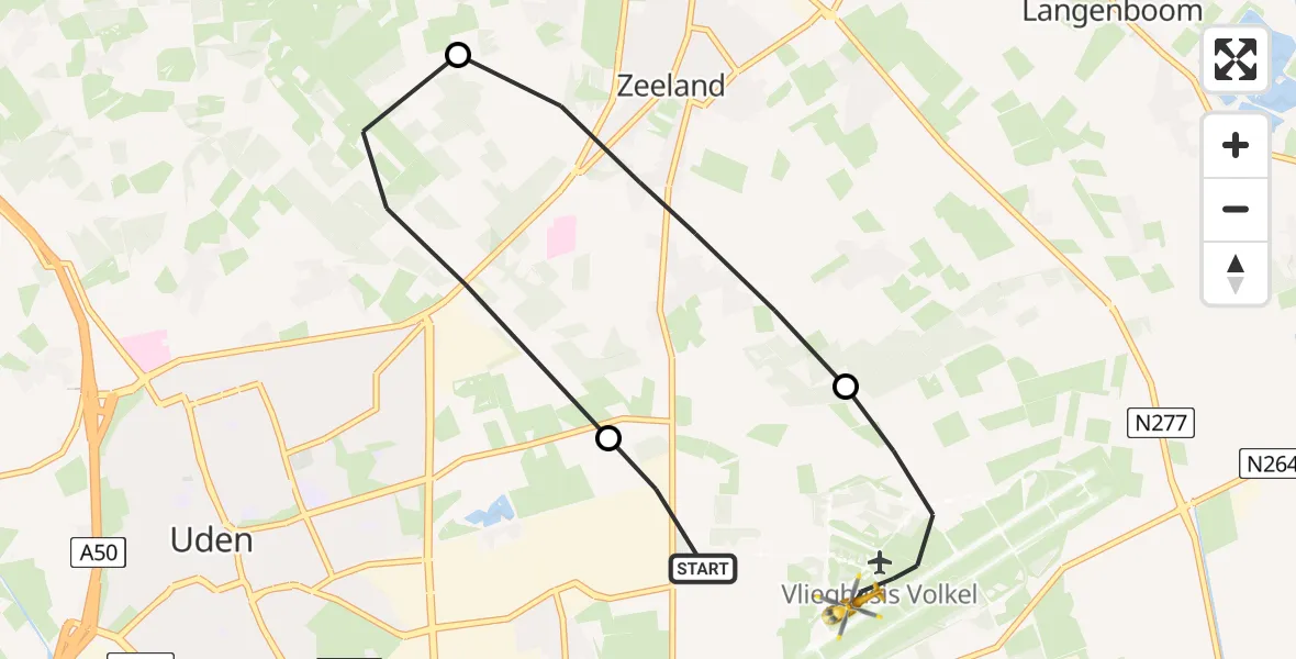 Vluchtroute Traumahelikopter Vliegbasis Volkel - Vliegbasis Volkel, 30 oktober 2022, 13:45