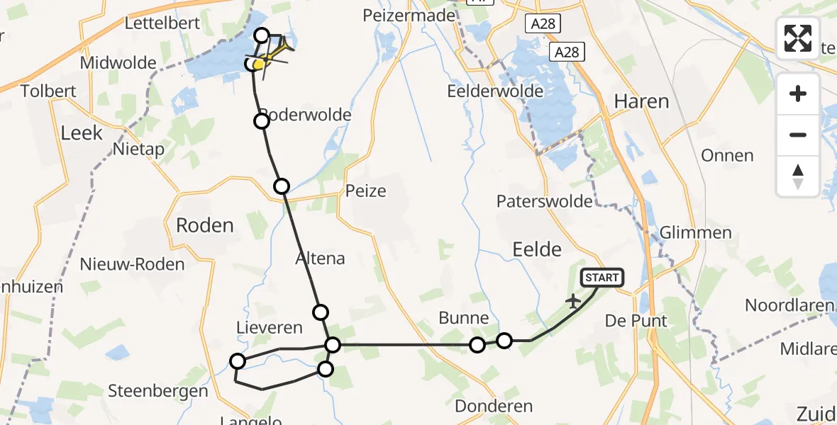 Routekaart van de vlucht: Lifeliner 4 naar Matsloot