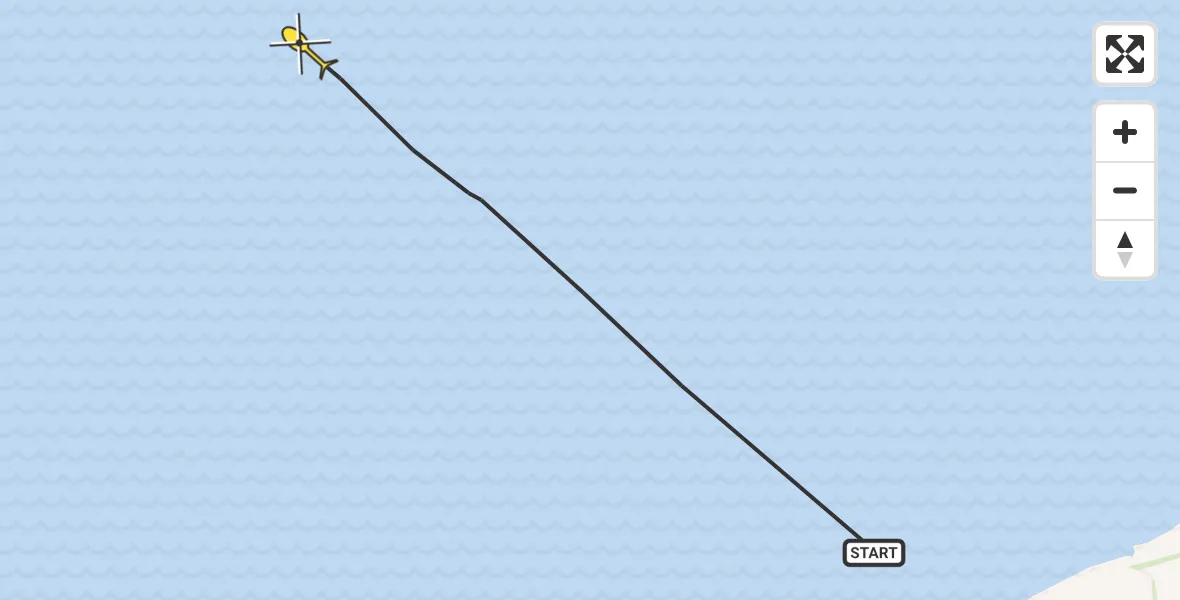 Routekaart van de vlucht: Ambulanceheli naar Oosterend