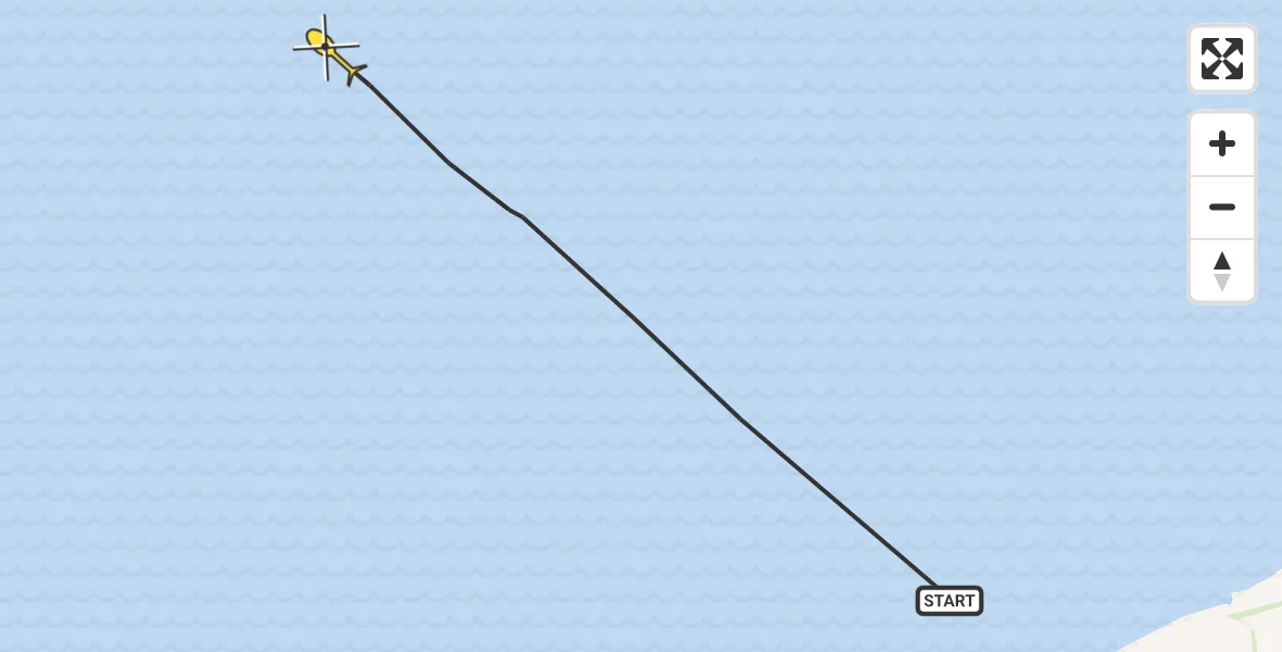Routekaart van de vlucht: Ambulancehelikopter naar Oosterend