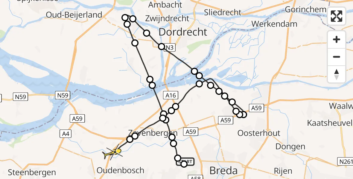 Routekaart van de vlucht: Lifeliner 2 naar Standdaarbuiten