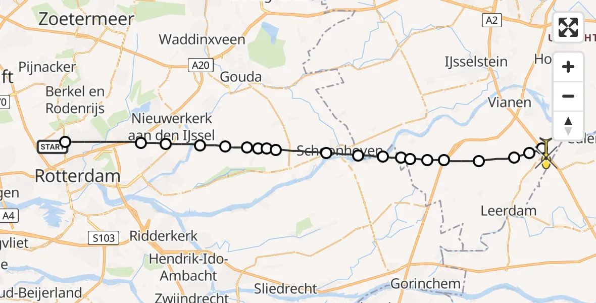 Routekaart van de vlucht: Lifeliner 2 naar Everdingen