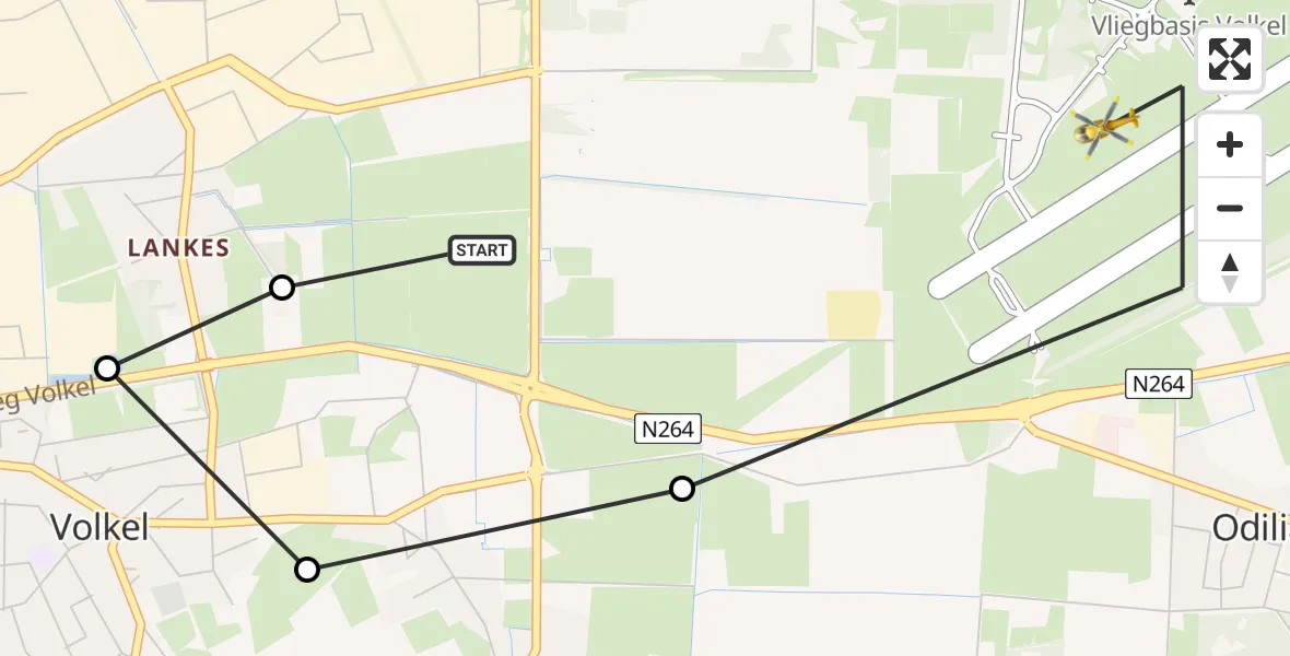 Vluchtroute Traumahelikopter Vliegbasis Volkel - Vliegbasis Volkel, 01 november 2022, 11:11