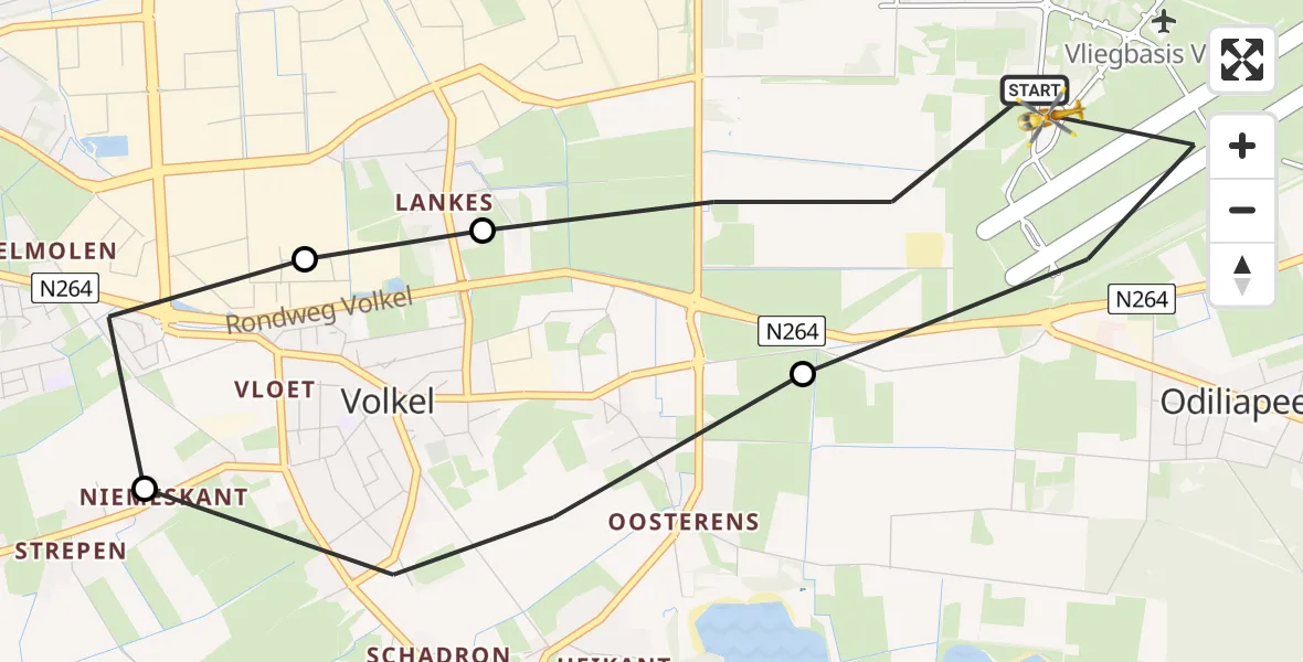 Vluchtroute Traumahelikopter Vliegbasis Volkel - Vliegbasis Volkel, 01 november 2022, 12:23