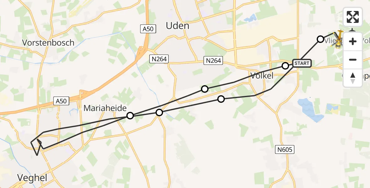 Vluchtroute Traumahelikopter Vliegbasis Volkel - Vliegbasis Volkel, 01 november 2022, 15:17