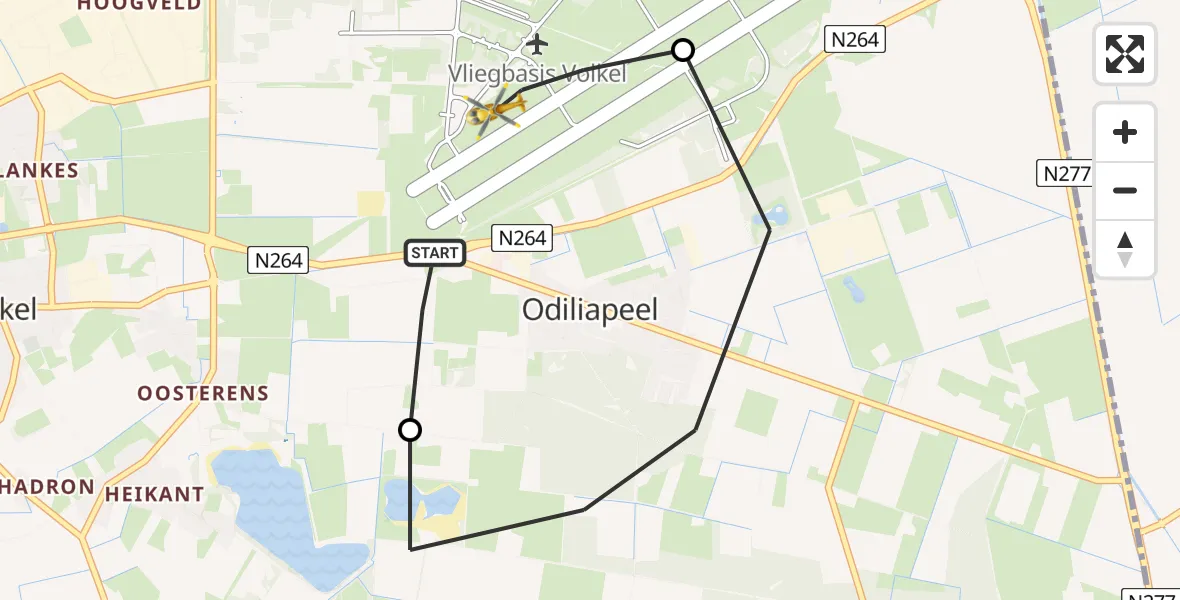 Vluchtroute Traumahelikopter Vliegbasis Volkel - Vliegbasis Volkel, 01 november 2022, 15:57
