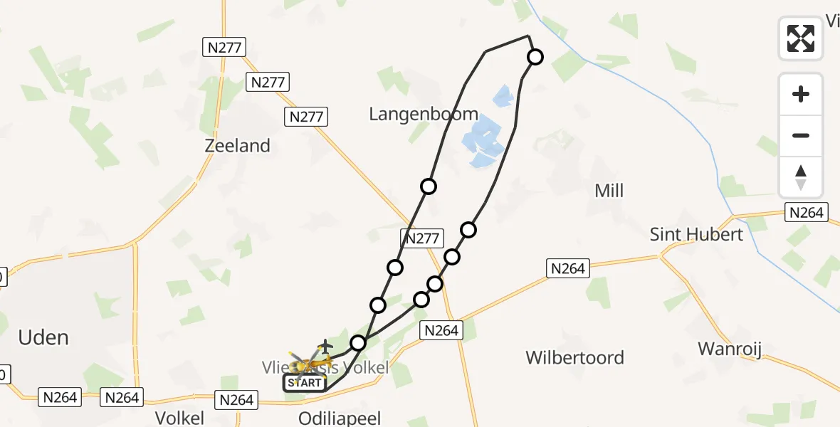 Vluchtroute Traumahelikopter Vliegbasis Volkel - Vliegbasis Volkel, 02 november 2022, 04:43