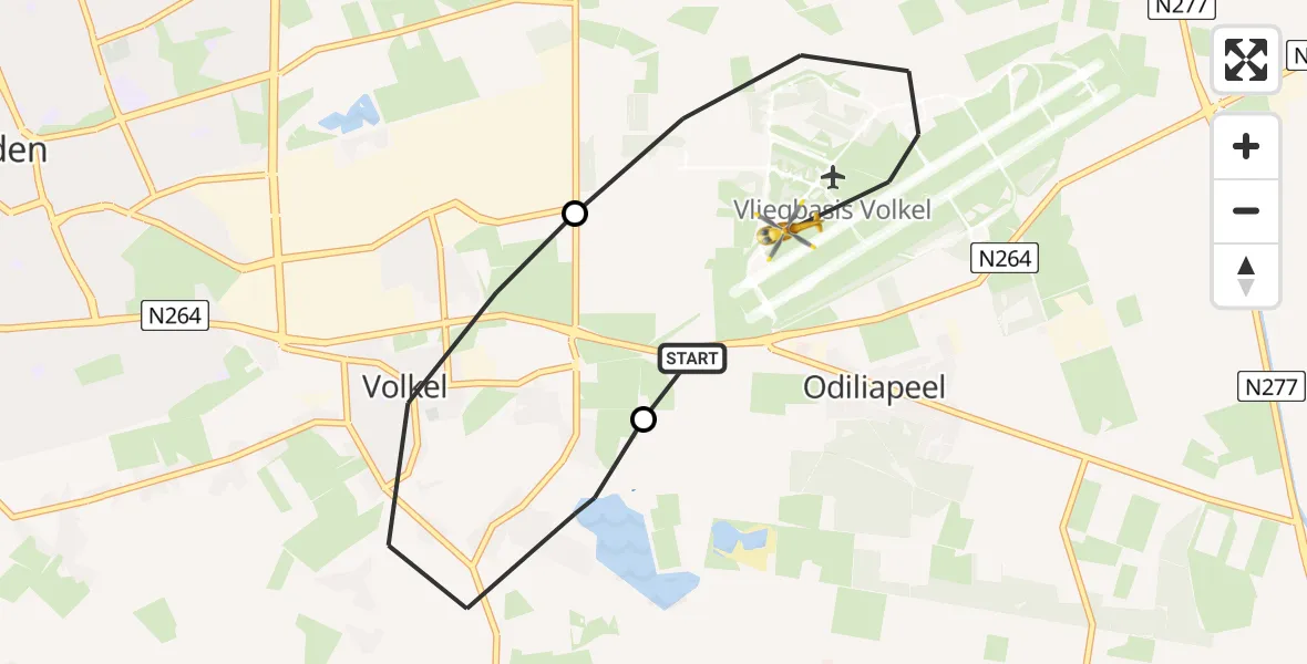 Vluchtroute Traumahelikopter Vliegbasis Volkel - Vliegbasis Volkel, 02 november 2022, 19:00