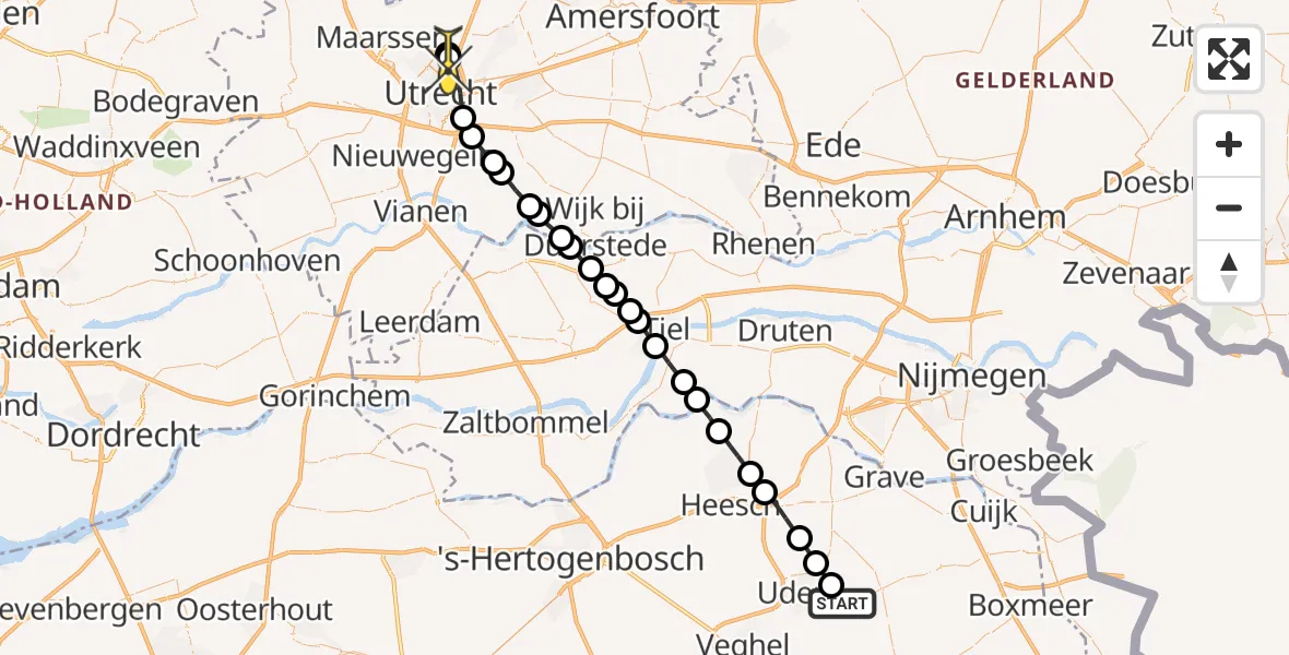 Routekaart van de vlucht: Lifeliner 3 naar Utrecht