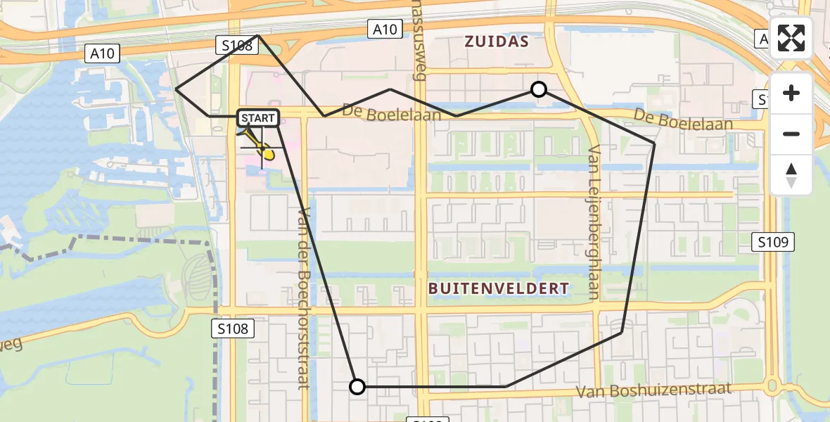 Routekaart van de vlucht: Lifeliner 1 naar VU Medisch Centrum Amsterdam