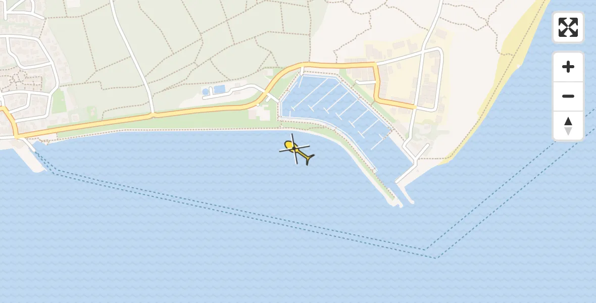 Routekaart van de vlucht: Politiehelikopter naar Vlieland Heliport