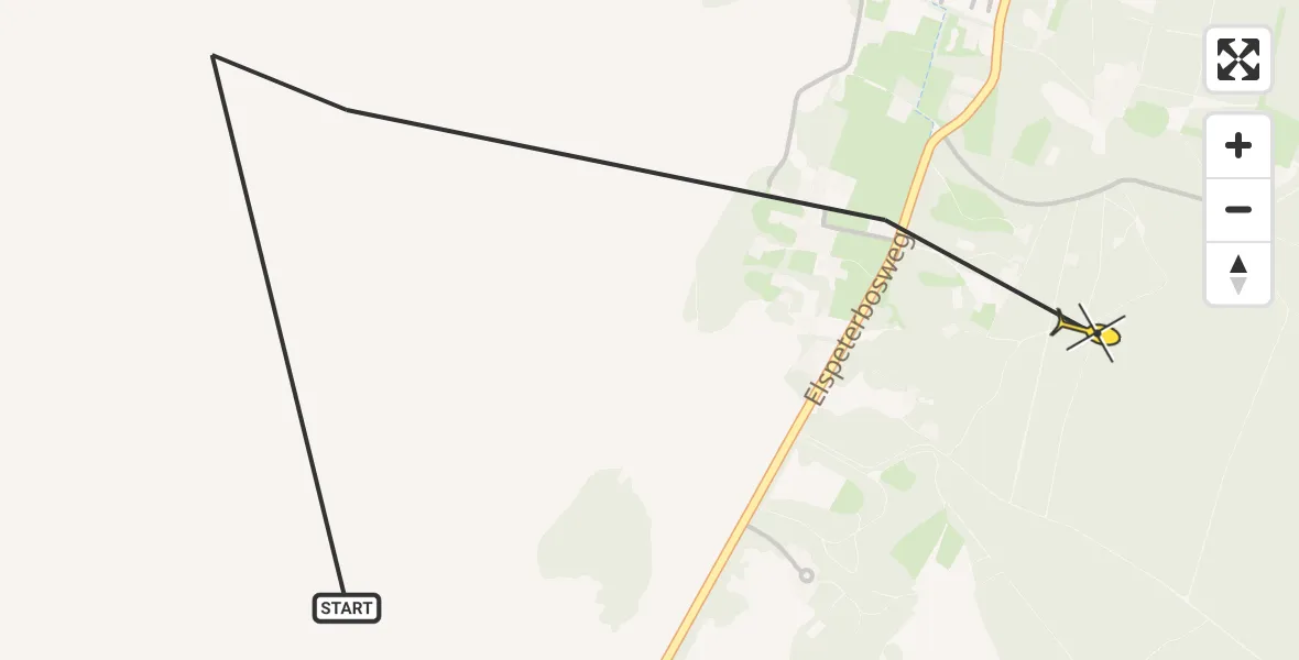 Vluchtroute Politiehelikopter van Vierhouten naar Vierhouten