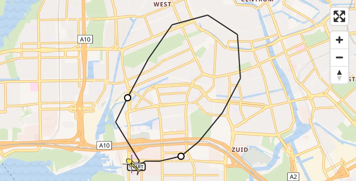 Routekaart van de vlucht: Lifeliner 1 naar VU Medisch Centrum Amsterdam