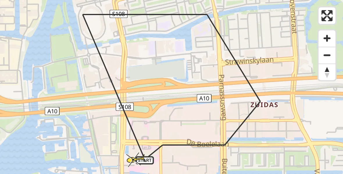 Routekaart van de vlucht: Lifeliner 1 naar VU Medisch Centrum Amsterdam