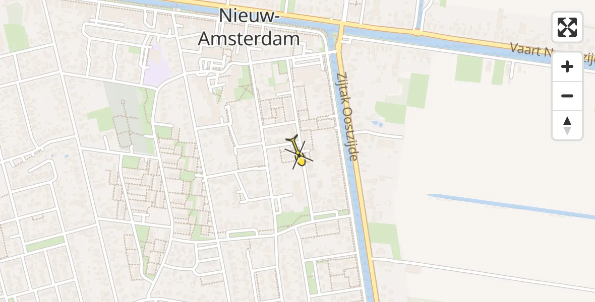 Routekaart van de vlucht: Lifeliner 4 naar Nieuw-Amsterdam